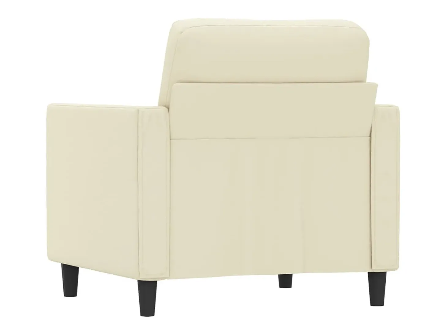 Sillón cuero sintético crema 60 cm