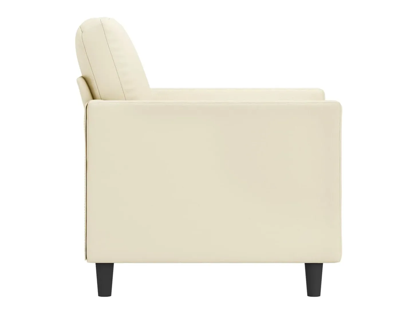 Sillón cuero sintético crema 60 cm