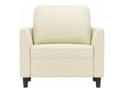 Sillón cuero sintético crema 60 cm