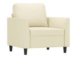 Sillón cuero sintético crema 60 cm