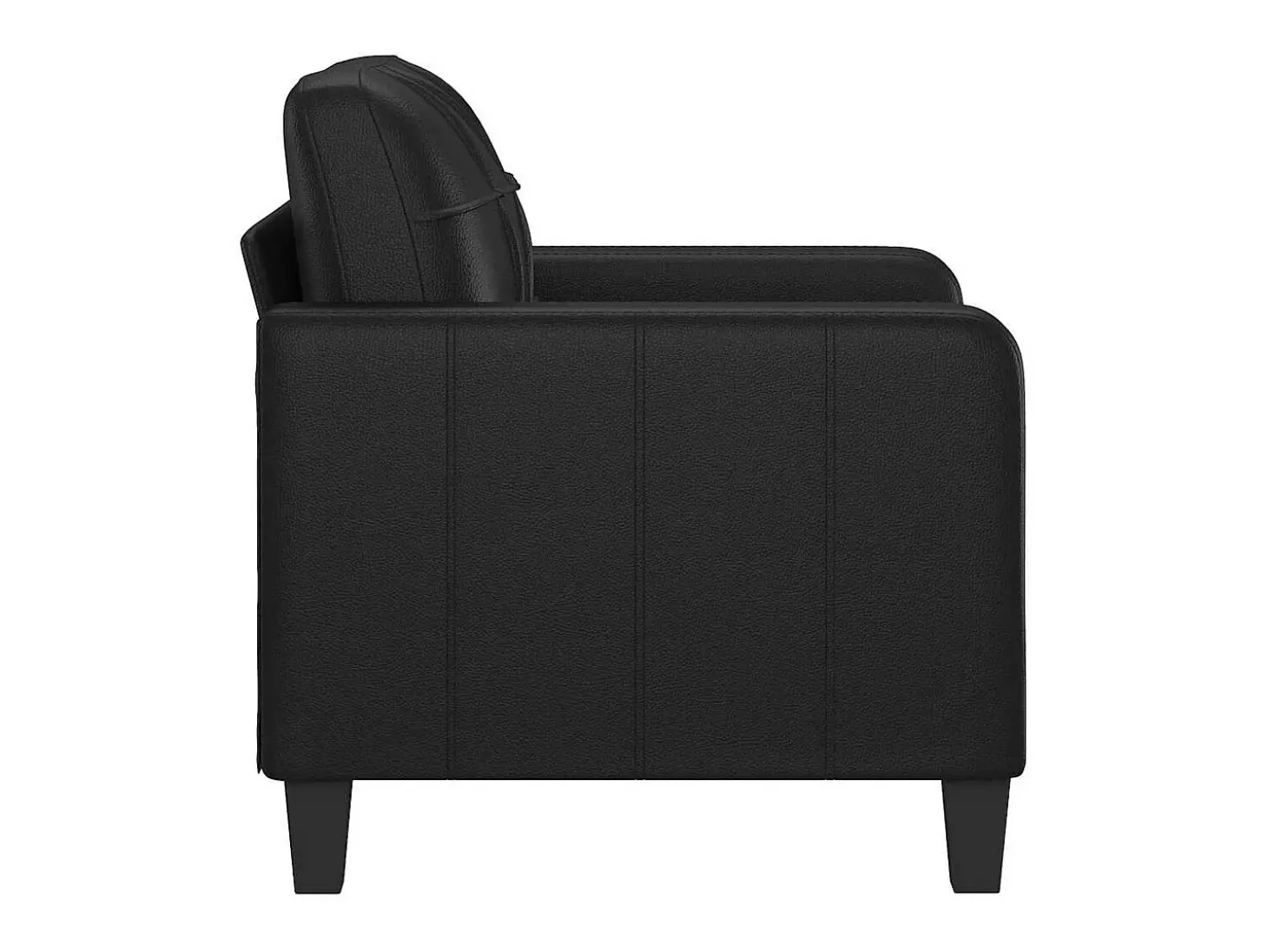 Sillón cuero sintético negro 60 cm