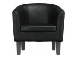 Sillón cuero sintético negro