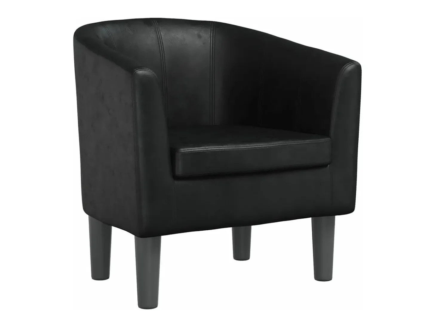 Sillón cuero sintético negro