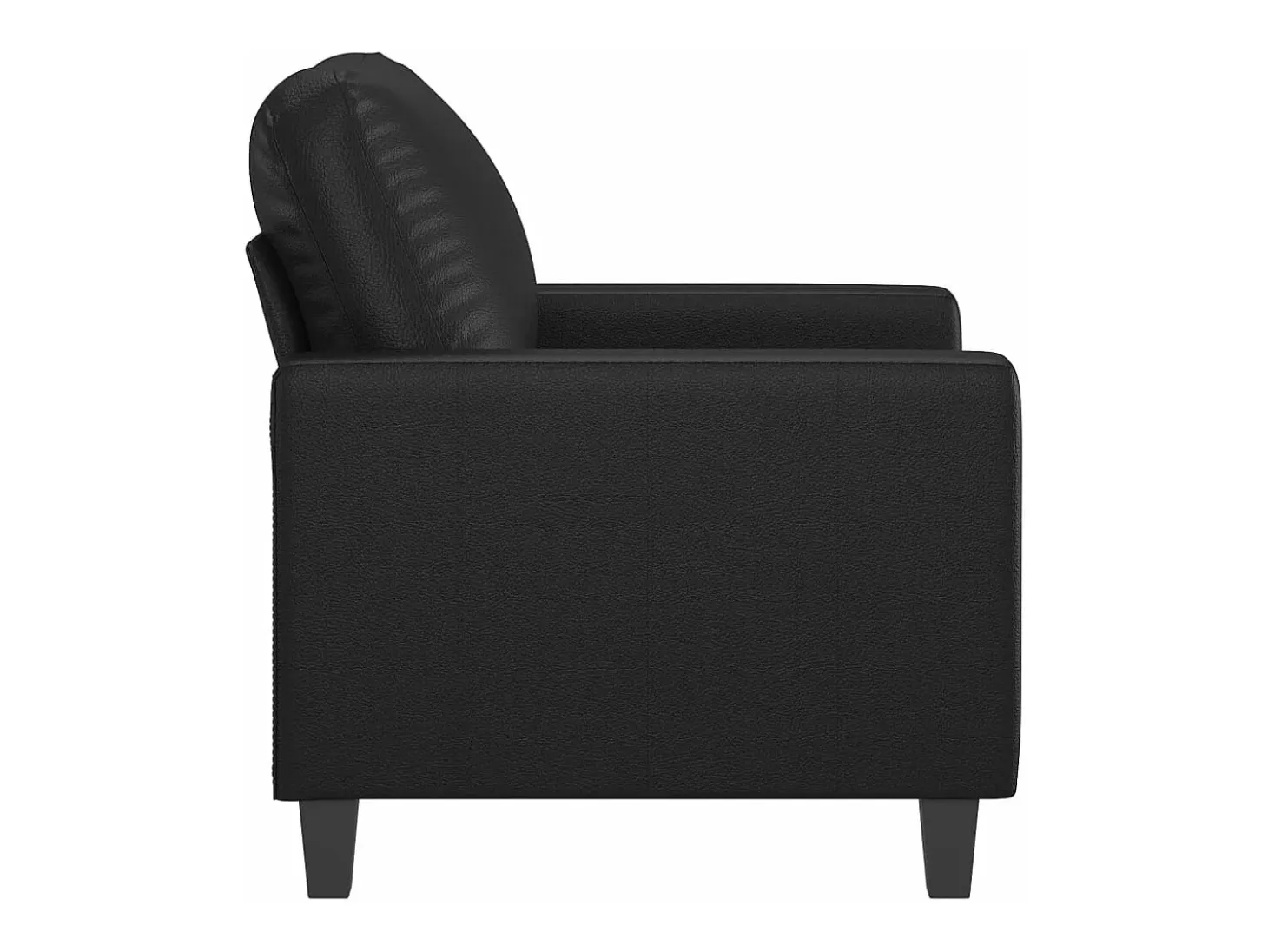 Sillón cuero sintético negro 60 cm