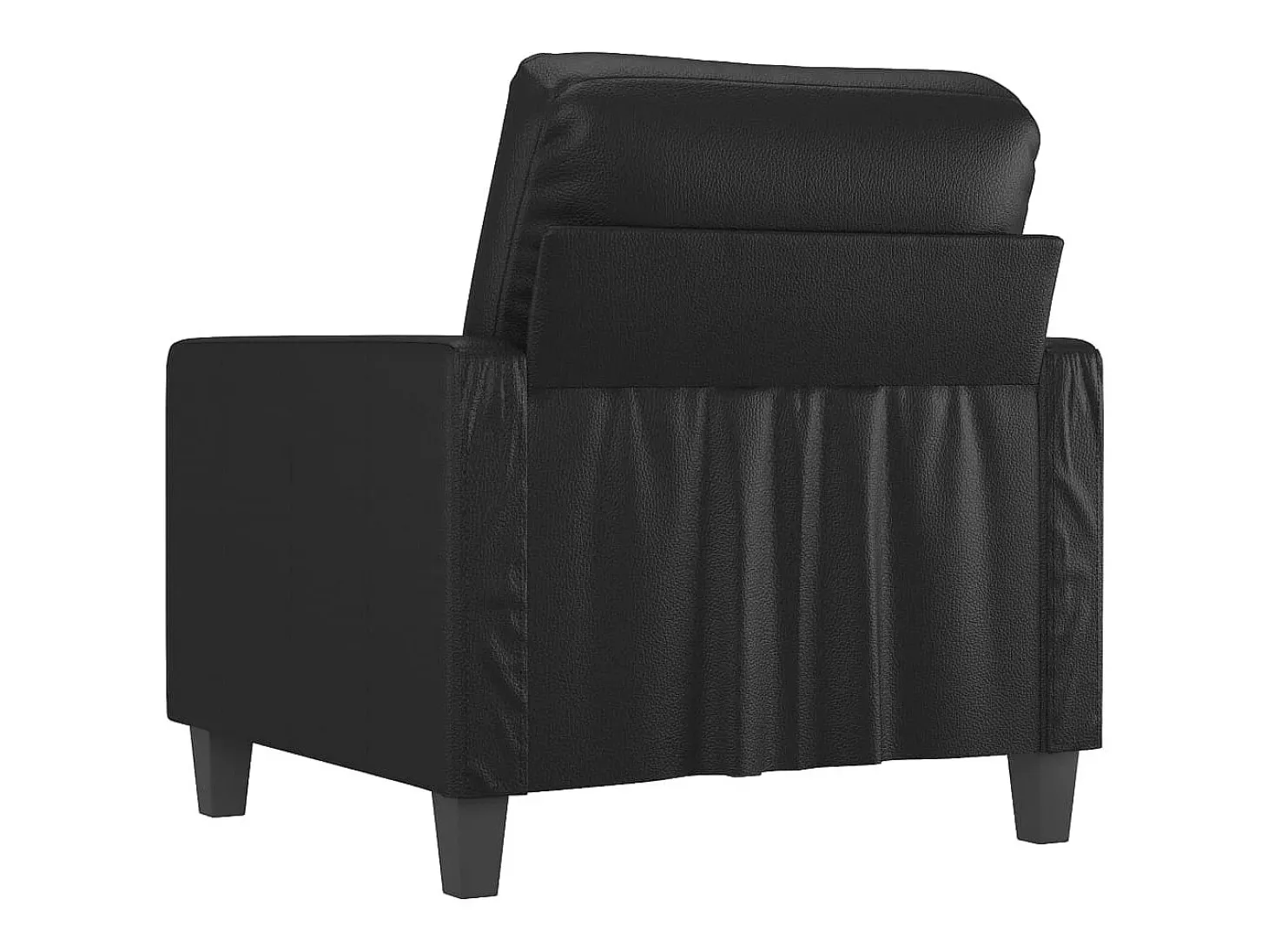 Sillón cuero sintético negro 60 cm