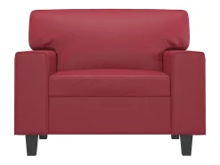 Sillón cuero sintético rojo tinto 60 cm