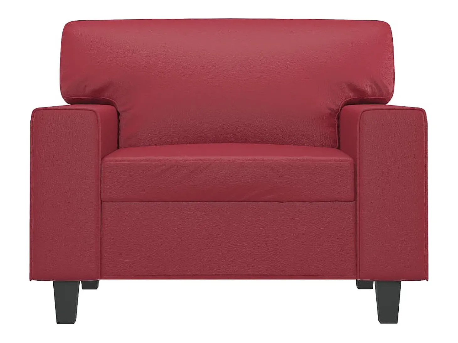 Sillón cuero sintético rojo tinto 60 cm