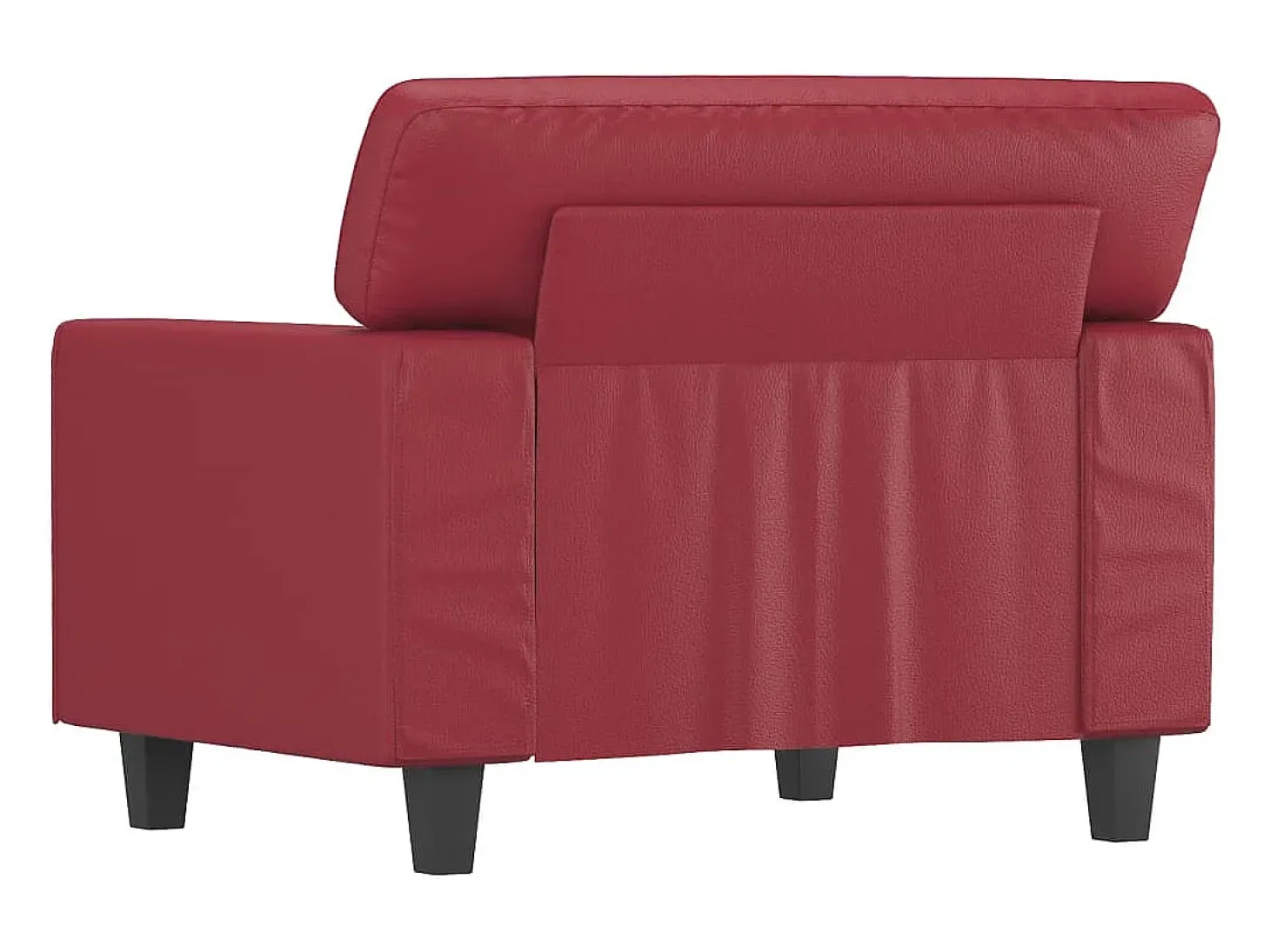Sillón cuero sintético rojo tinto 60 cm