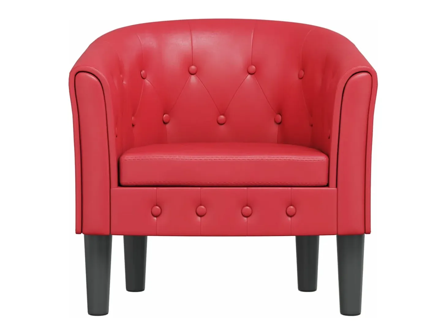 Sillón cuero sintético rojo