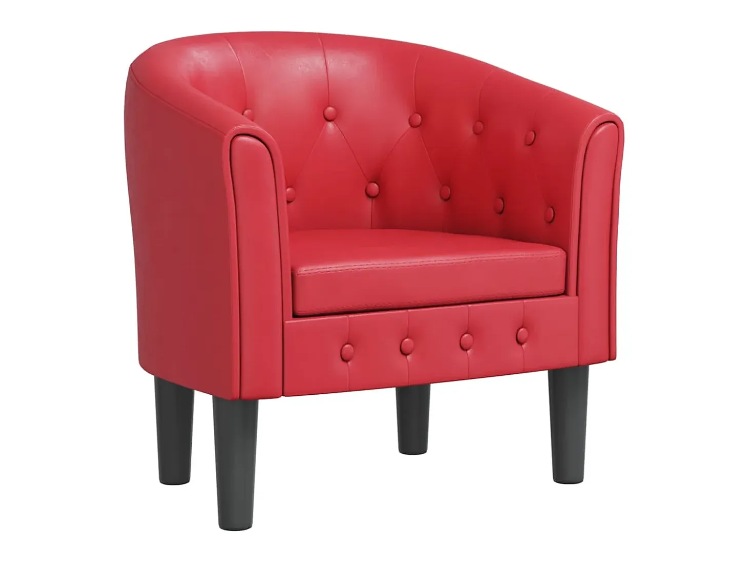 Sillón cuero sintético rojo
