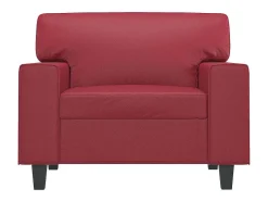 Sillón cuero sintético rojo tinto 60 cm