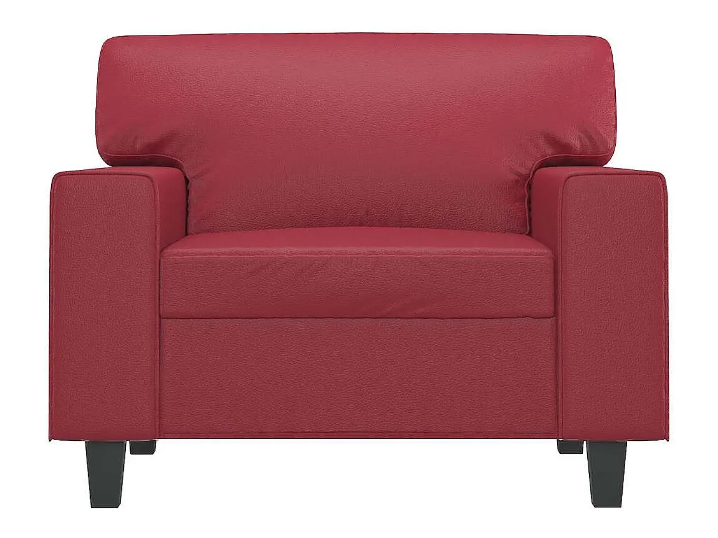 Sillón cuero sintético rojo tinto 60 cm