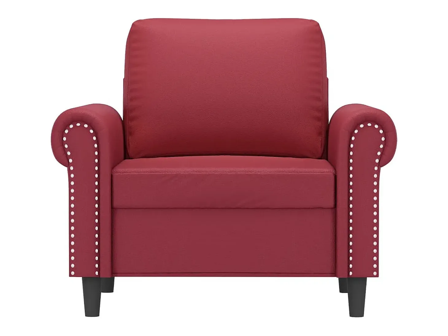 Sillón cuero sintético rojo tinto 60 cm