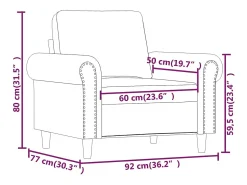 Sillón cuero sintético rojo tinto 60 cm