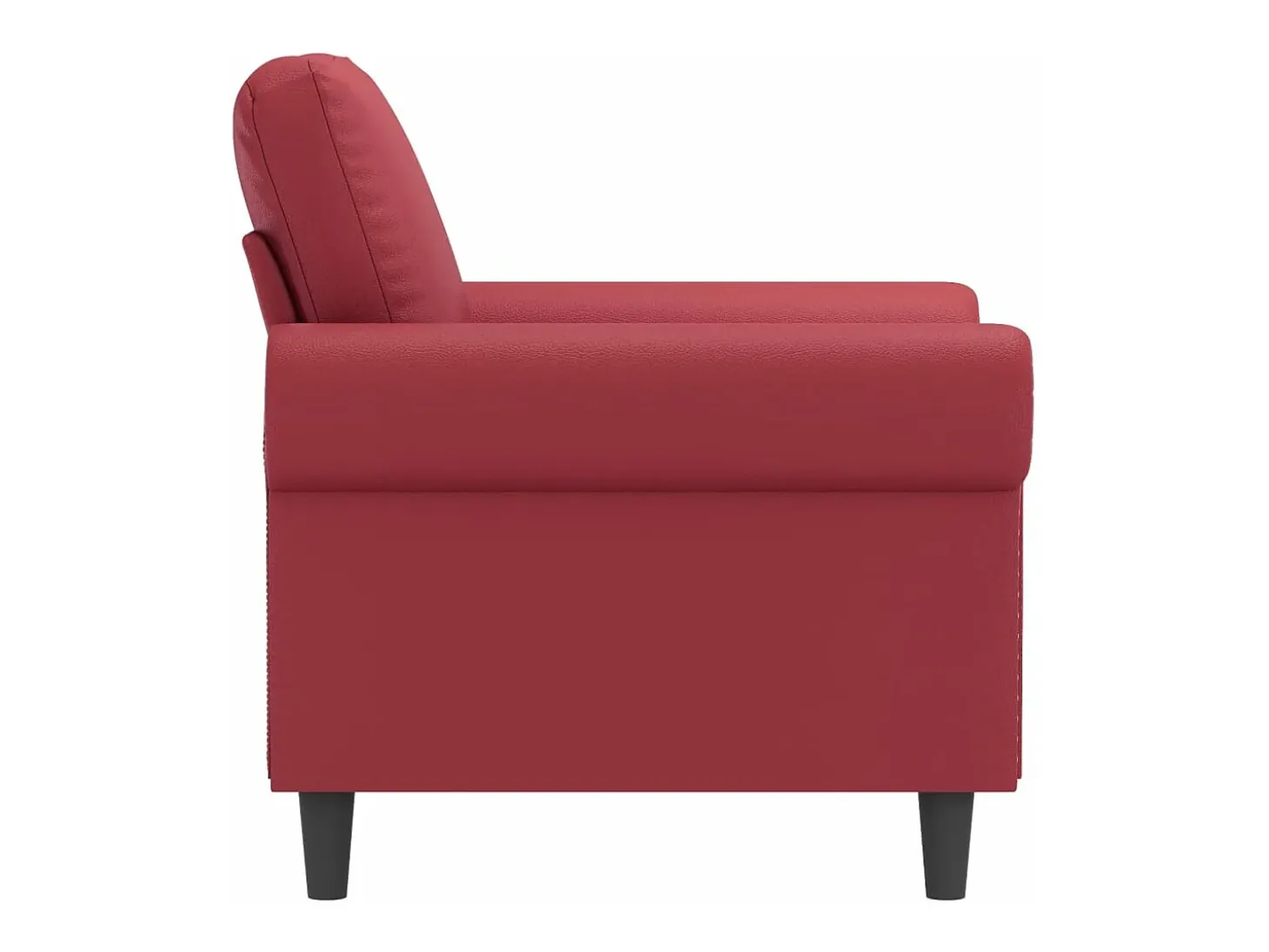 Sillón cuero sintético rojo tinto 60 cm