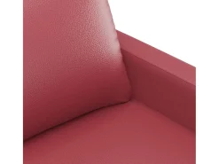 Sillón cuero sintético rojo tinto 60 cm