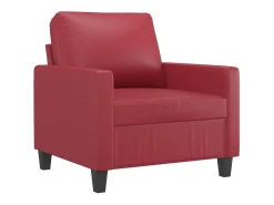 Sillón cuero sintético rojo tinto 60 cm