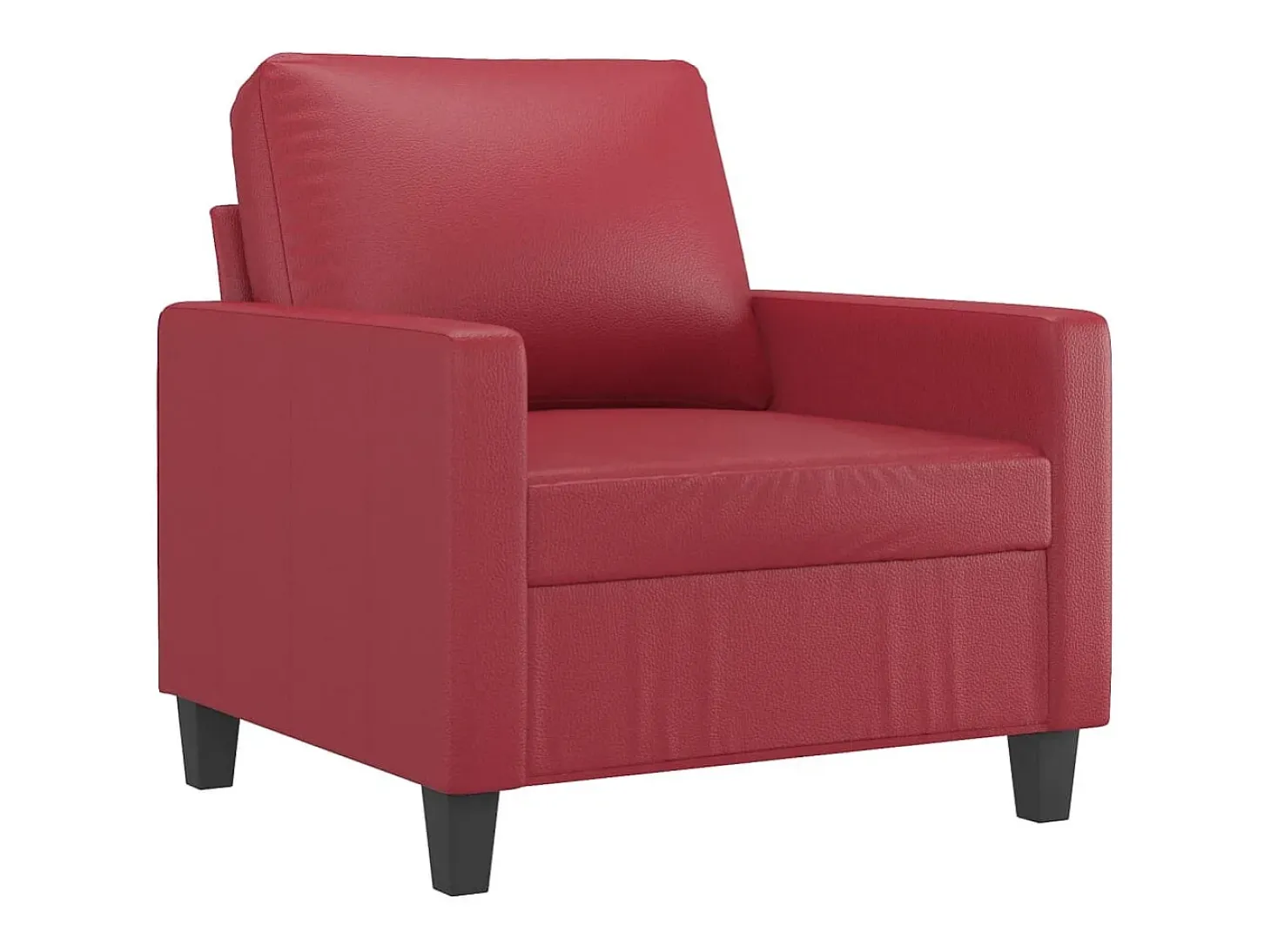 Sillón cuero sintético rojo tinto 60 cm