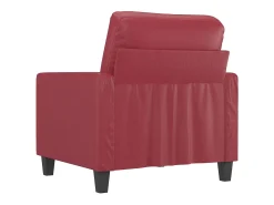 Sillón cuero sintético rojo tinto 60 cm