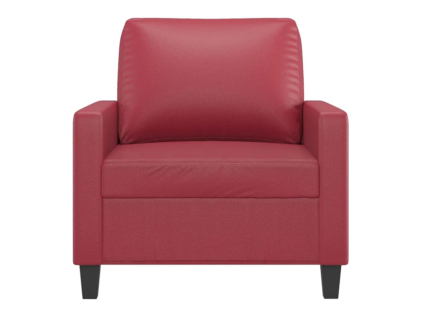 Sillón cuero sintético rojo tinto 60 cm