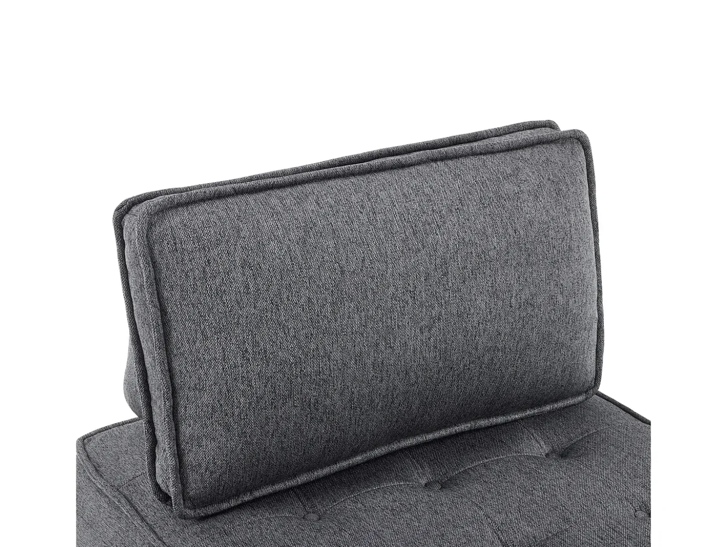 Sillón de 1 plaza en lino gris oscuro con respaldo acolchado - Estilo moderno - Para dormitorio o salón