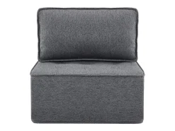 Sillón de 1 plaza en lino gris oscuro con respaldo acolchado - Estilo moderno - Para dormitorio o salón
