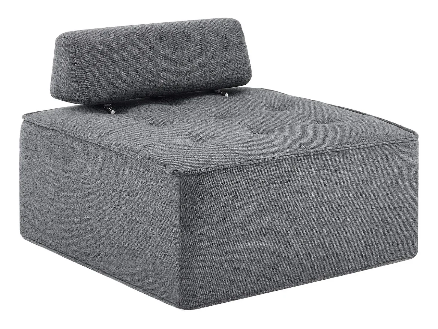 Sillón de 1 plaza en lino gris oscuro con respaldo acolchado - Estilo moderno - Para dormitorio o salón