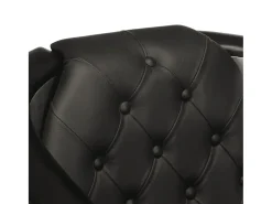Sillón de aviador de cuero auténtico negro