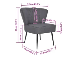 Sillón de cóctel tela gris oscuro