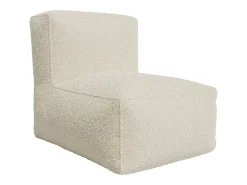 Sillón de cocina en tela bouclé color blanco roto estilo contemporáneo NOUMARA