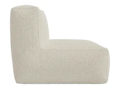 Sillón de cocina en tela bouclé color blanco roto estilo contemporáneo NOUMARA