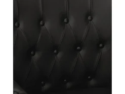 Sillón de cuero auténtico de cabra negro