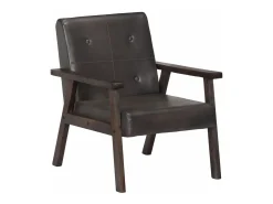 Sillón de cuero auténtico gris