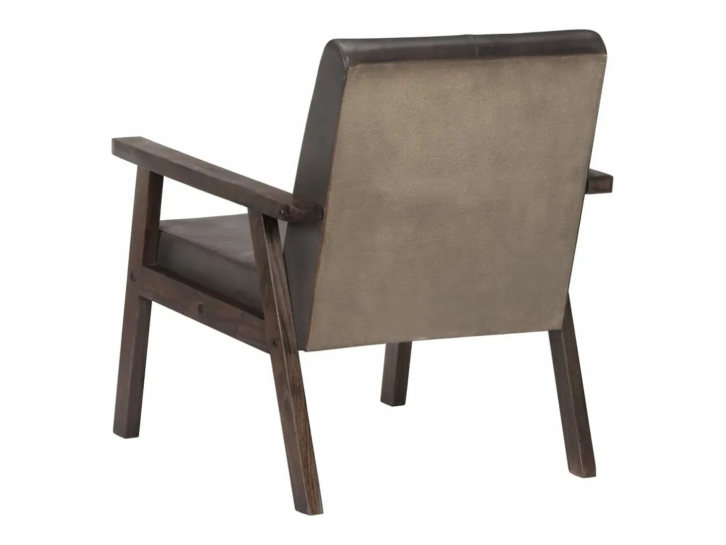 Sillón de cuero auténtico gris