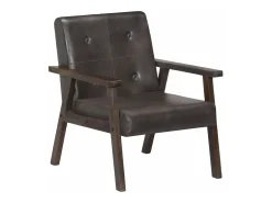 Sillón de cuero auténtico gris