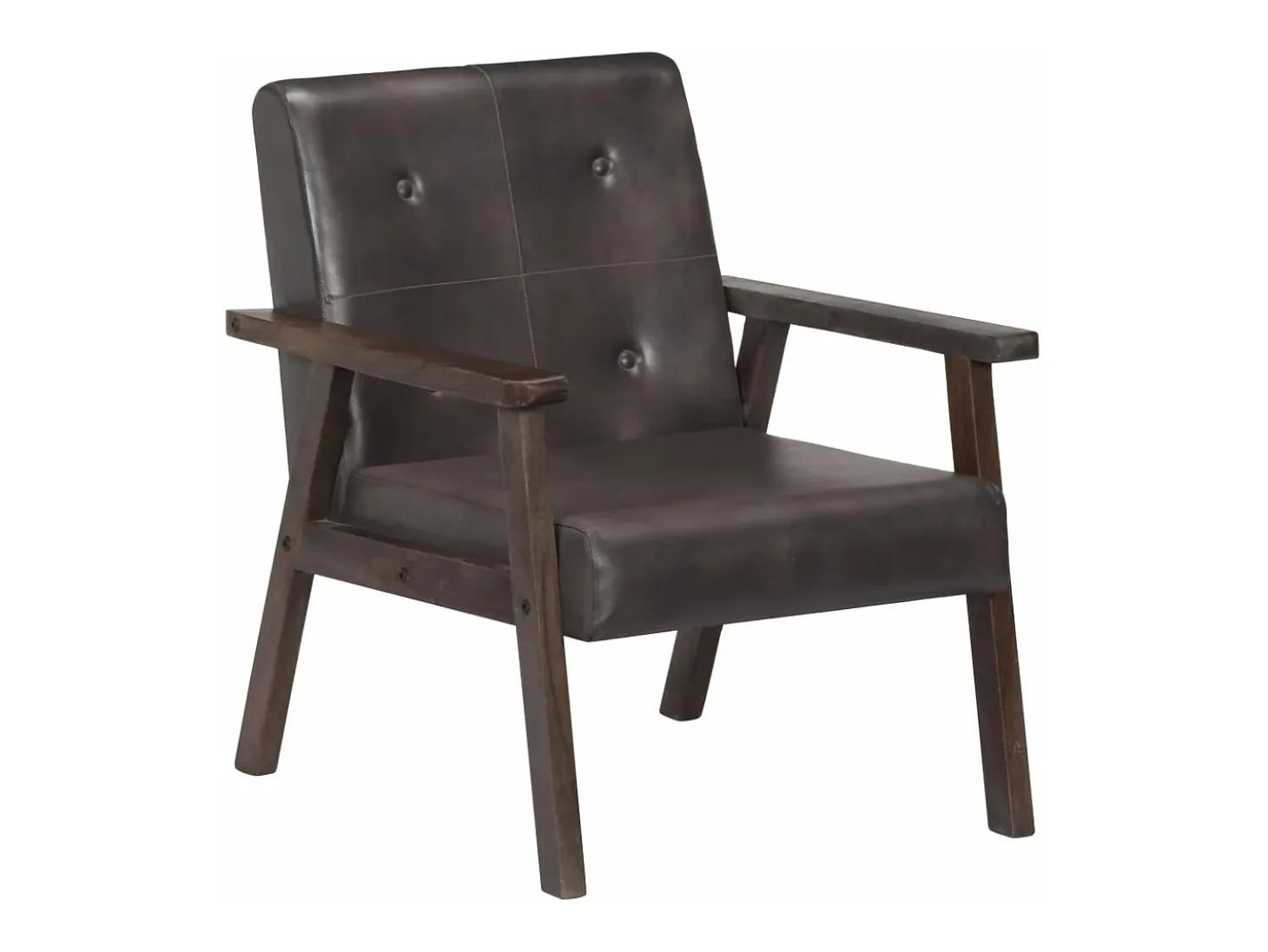 Sillón de cuero auténtico gris
