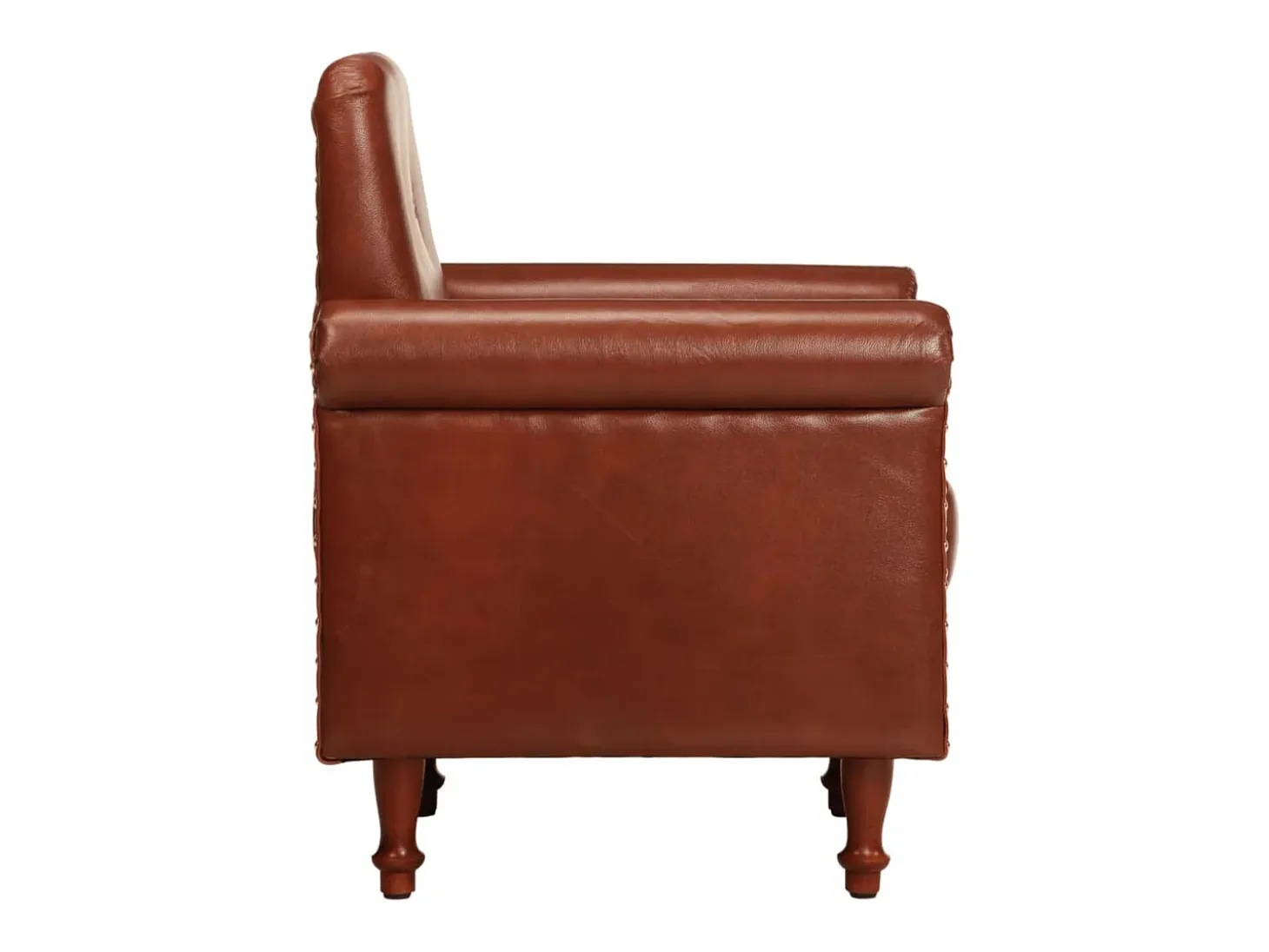 Sillón de cuero auténtico marrón