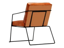 Sillón de cuero auténtico marrón canela