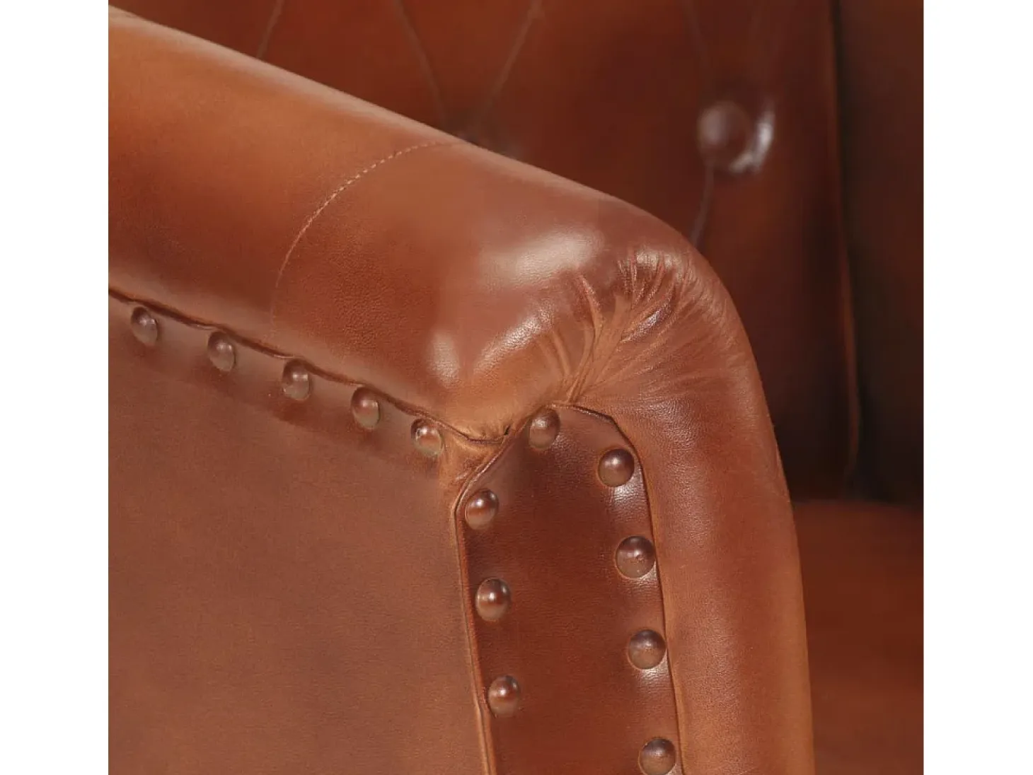 Sillón de cuero auténtico marrón