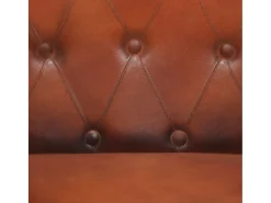 Sillón de cuero auténtico marrón