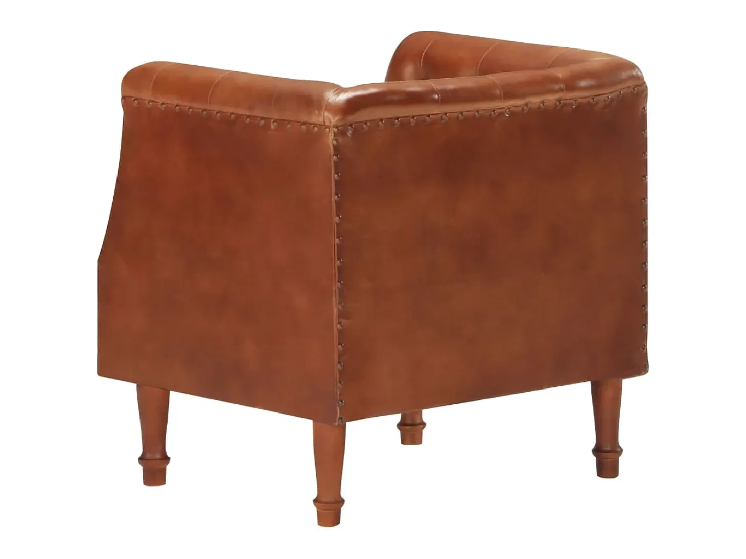 Sillón de cuero auténtico marrón
