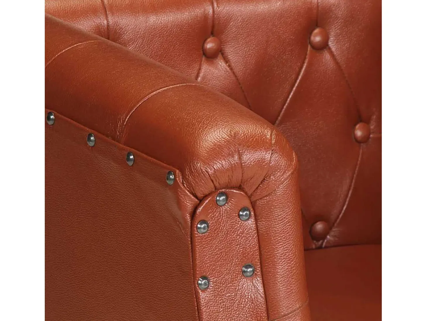 Sillón de cuero auténtico marrón