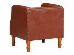 Sillón de cuero auténtico marrón