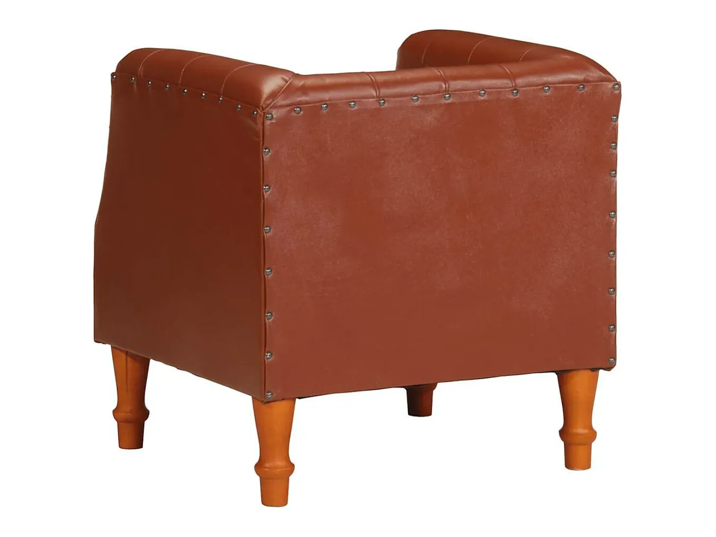 Sillón de cuero auténtico marrón