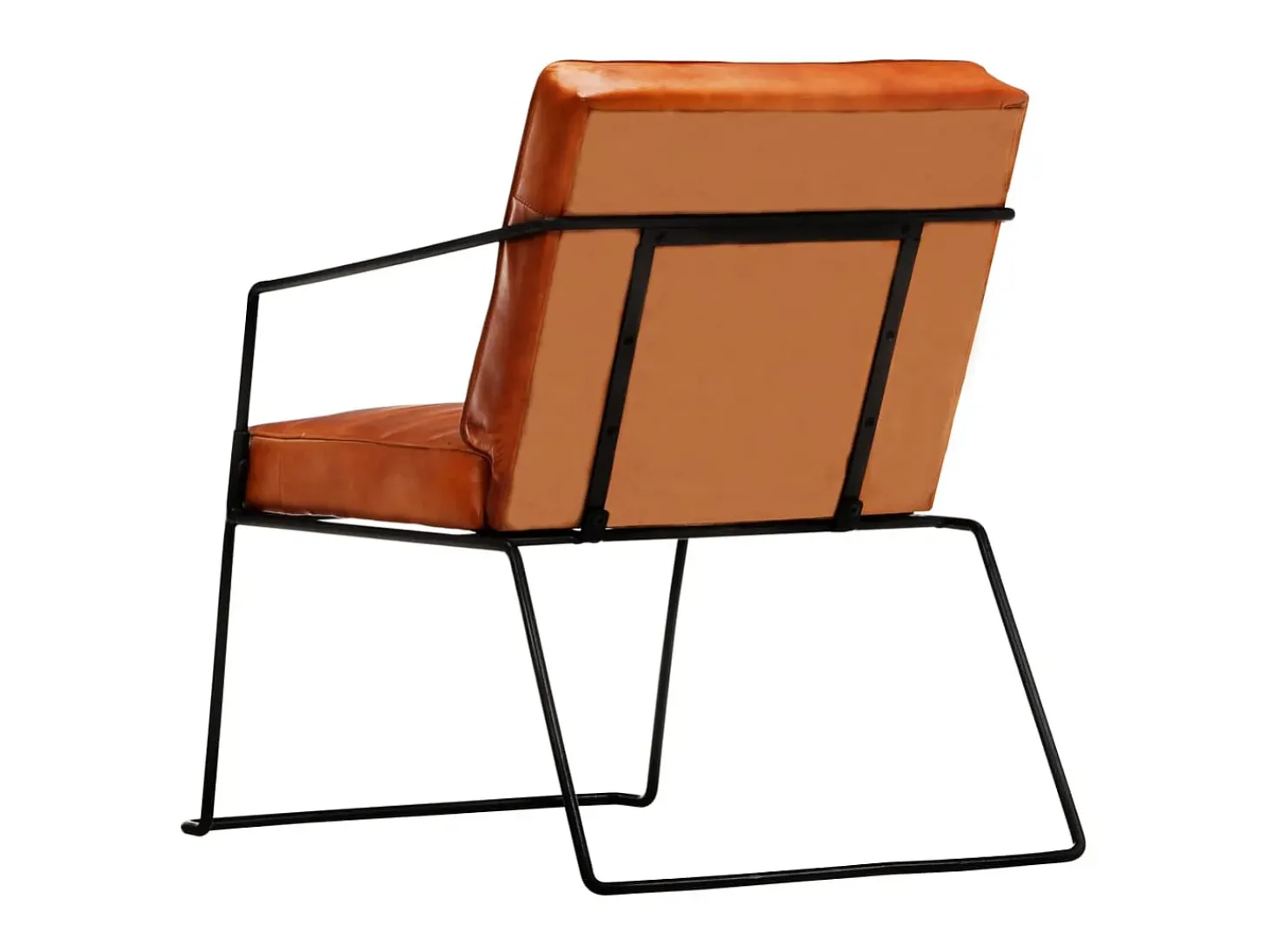 Sillón de cuero auténtico marrón canela ES18001