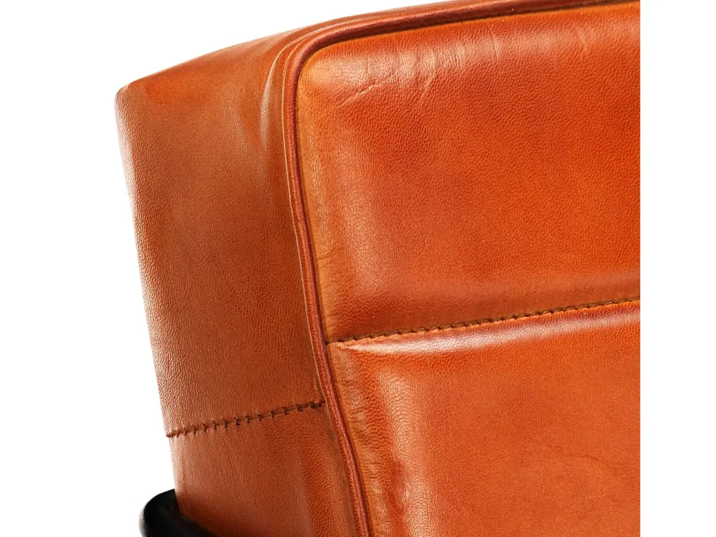 Sillón de cuero auténtico marrón canela ES18001