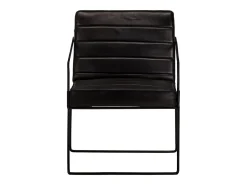 Sillón de cuero auténtico negro