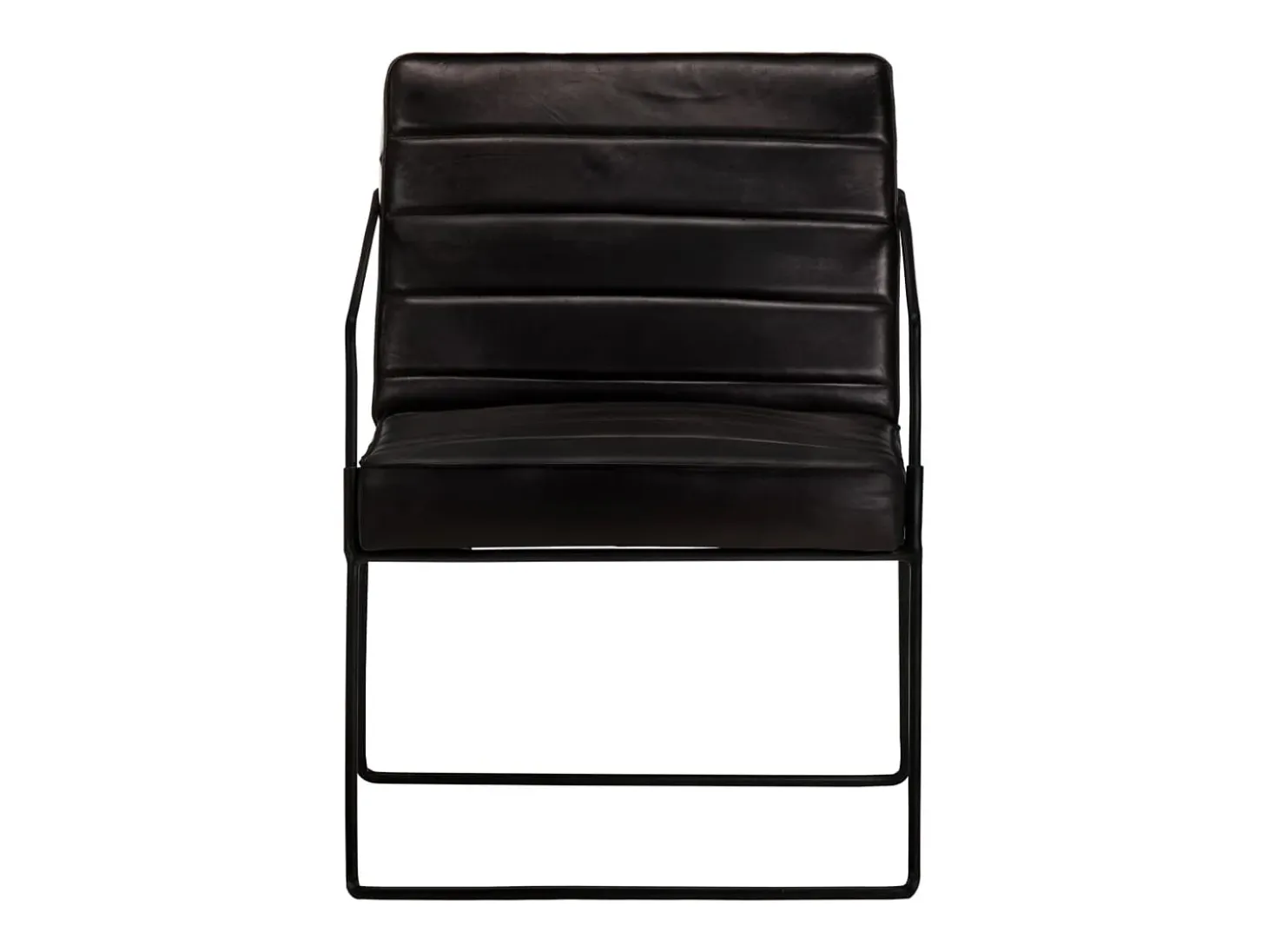 Sillón de cuero auténtico negro