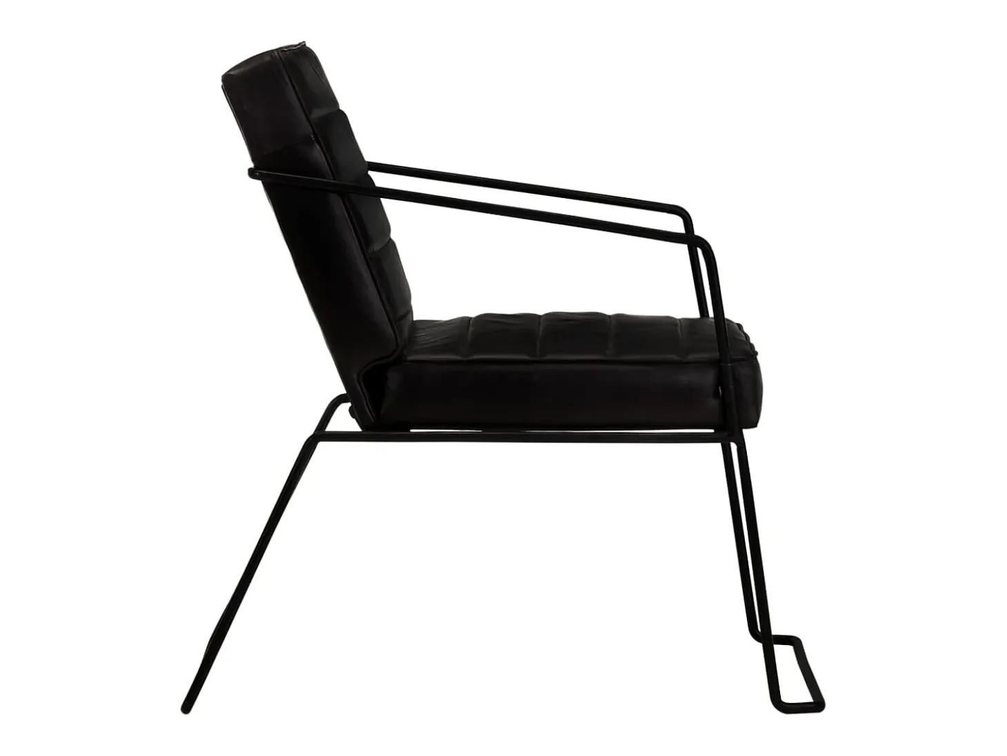 Sillón de cuero auténtico negro