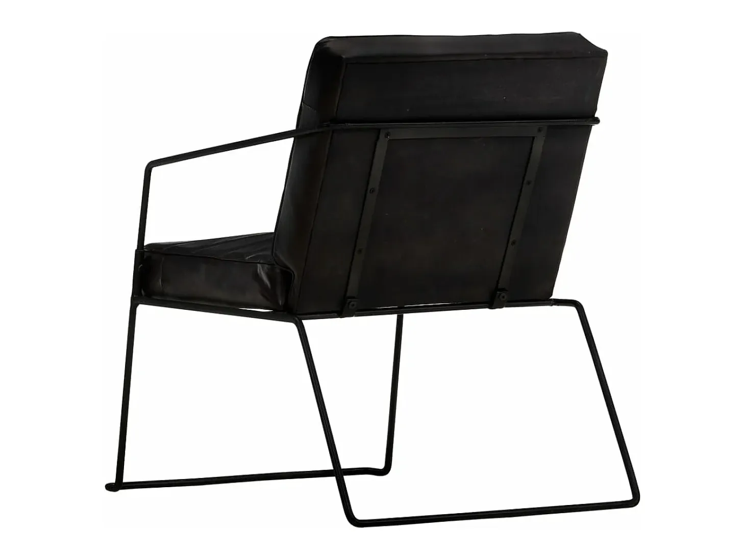Sillón de cuero auténtico negro